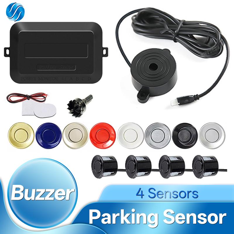 HIPPCRON Car Parking Sensor Kit 4 Sensors With Buzzer Drill Hole Saw 22mm Reverse Radar Sound Alert Indicator System 8 ColorsReplacement Sensors2
