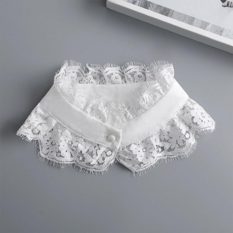 Ложный Elaborate Шаль Кружевной Воротник Элегантный Сладкий Ложный Воротник Съемный для Леди Нежный Цветочный Воротник T8NB