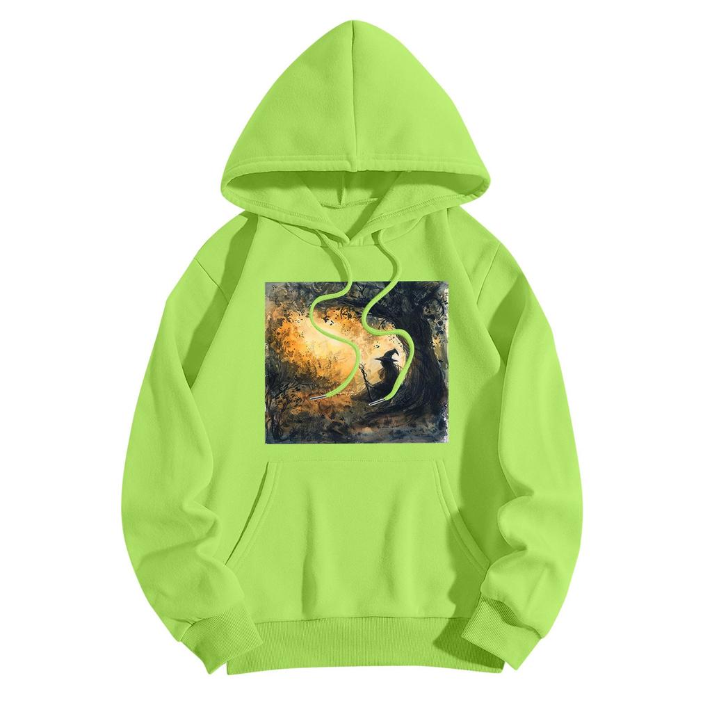 Толстовки для девочек-подростков с длинным рукавом и принтом, повседневные толстовки с графическим принтом, пуловер на шнурке, симпатичная толстовка большого размера