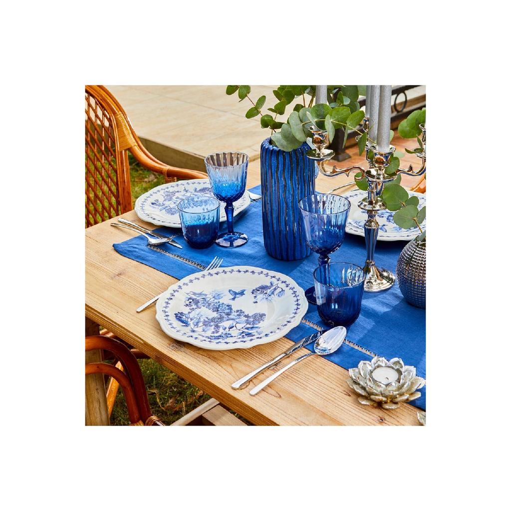 Vanessa Stoneware 24 Piece Dinner Set For 6 Persons Blue