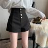 Shorts Women Korean Style Buttons Students Fashion Summer High Waist Wide Leg Shorts All-match Casual Elegant Ladies Vintage