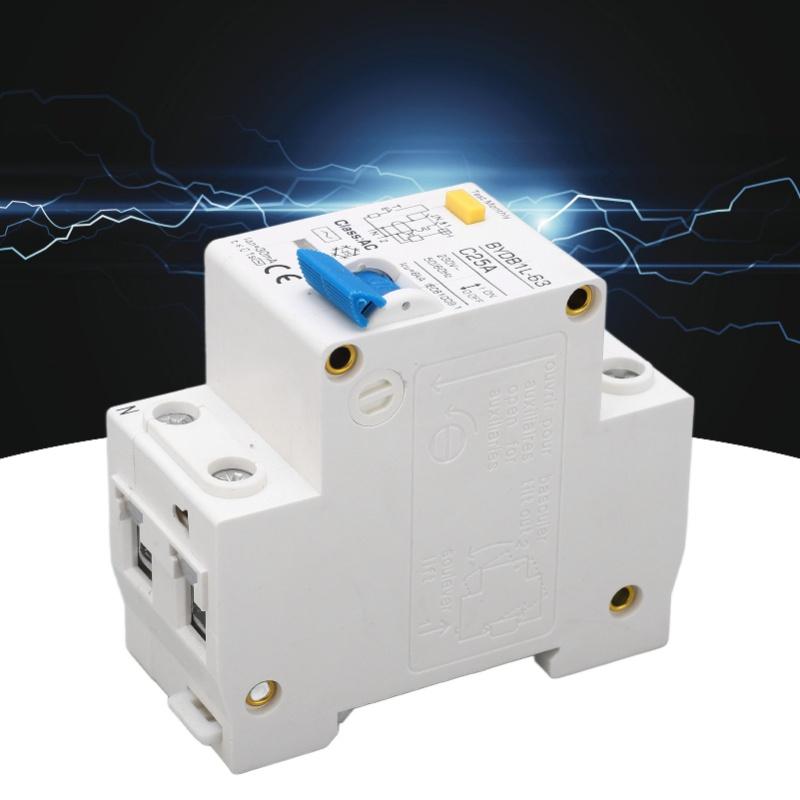 Автоматический выключатель 1P+N AC 230V 16A Дифференциальный ток Защита от утечки на землю Выключатель Монтаж на DIN-рейку