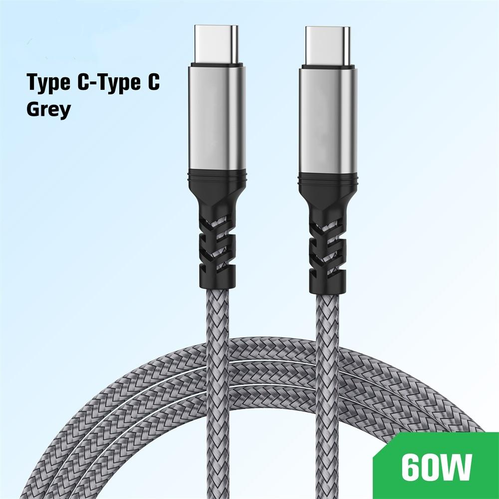 60W Type C To Type C Fast Charge Data Cable 1M 2M 3M 5M 8M Universal Extended Nylon Braided Data Cord for Oneplus Xiaomi Samsung