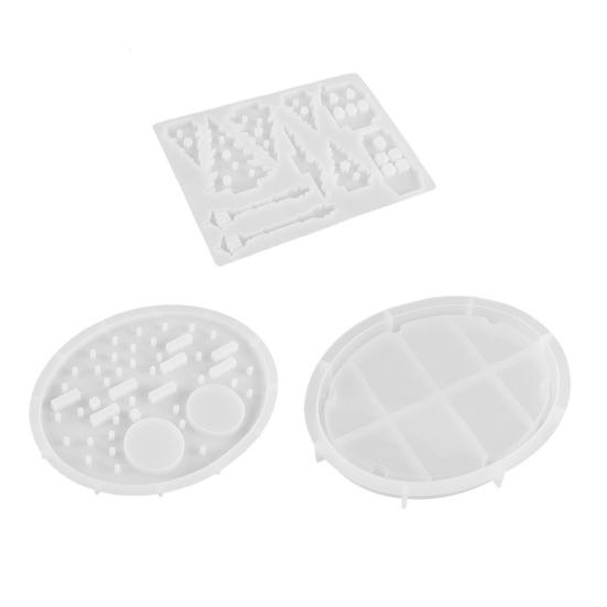 3Pcs Silicone Mold House Resin Casting Mold Easter Candle Making Mold DIY Home