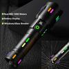 New White Laser Long Range Flashlight Type-C Charging Digital Display Fluorescent Bar Tail Hammer Zoom Flashlight Telescopic Flashlight