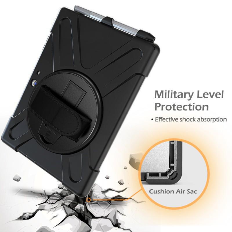 Leather Protective Case for Microsoft Surface Go 2/3, 10-Inch Tablet with Strap