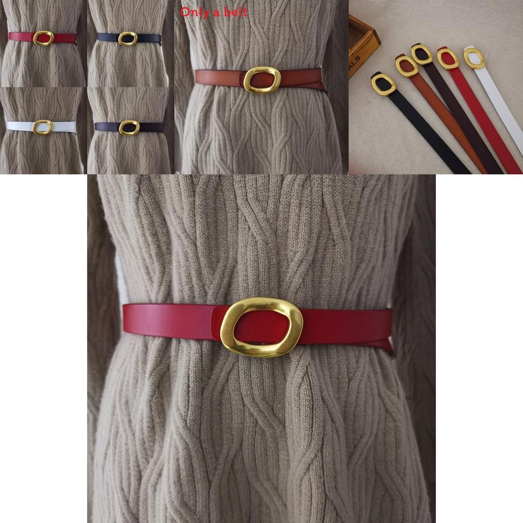Authentic Ladies Belt With Alloy Circle Buckle For Office And Casual