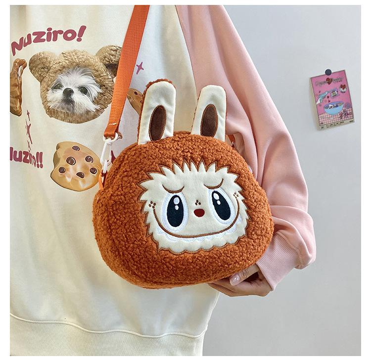 Children's Labubu Crossbody Bag, Cartoon Backpack, Matt Coin Purse, Girls' Bubble Plush Bag