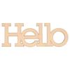 Wooden Word - ARTEMIO - Hello - Beige - 14x10 Cm - Decorative