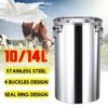 Stainless Steel Bucket Milk Can Water Bucket Wine Pail Oil Barrel Tea Canister Milk Can 14L/10L