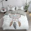 Dreamcatcher White Duvet Cover Microfiber Bohemian Print King Bedding Set For Girls Adults Soft Comforter Cover With Pillowcase