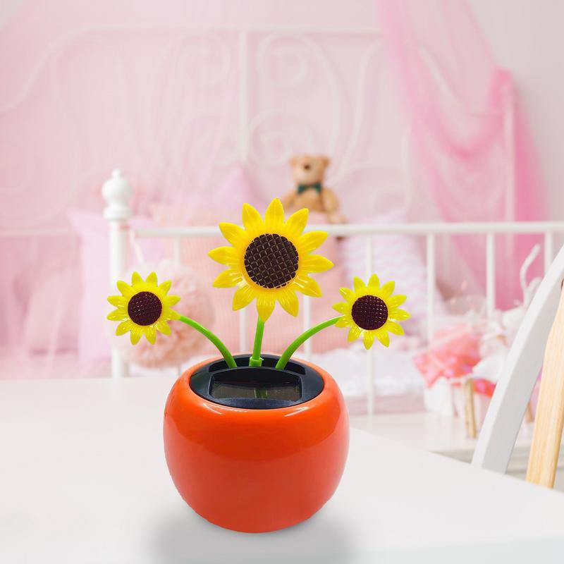 Танцующий цветок автомобильный орнамент качающаяся пчела автомобильное украшение игрушечная машинка солнечный вращающаяся голова цветок солнечные аксессуары для девочек