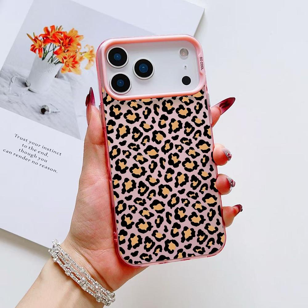 INS Чехол для телефона с леопардовым принтом для iPhone 17 16 15 14 13 12 11 Pro Max Air Матовый Лазерный Аврора Ударопрочный Funda