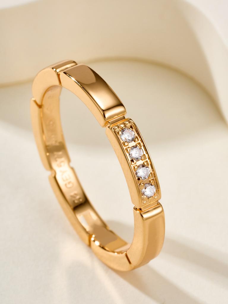 Узкое кольцо с бриллиантами Трехцветное кольцо для повседневного ношения Изысканное мастерство для мужчин и женщин Подарки для мужчин и женщин Подарок на день рождения