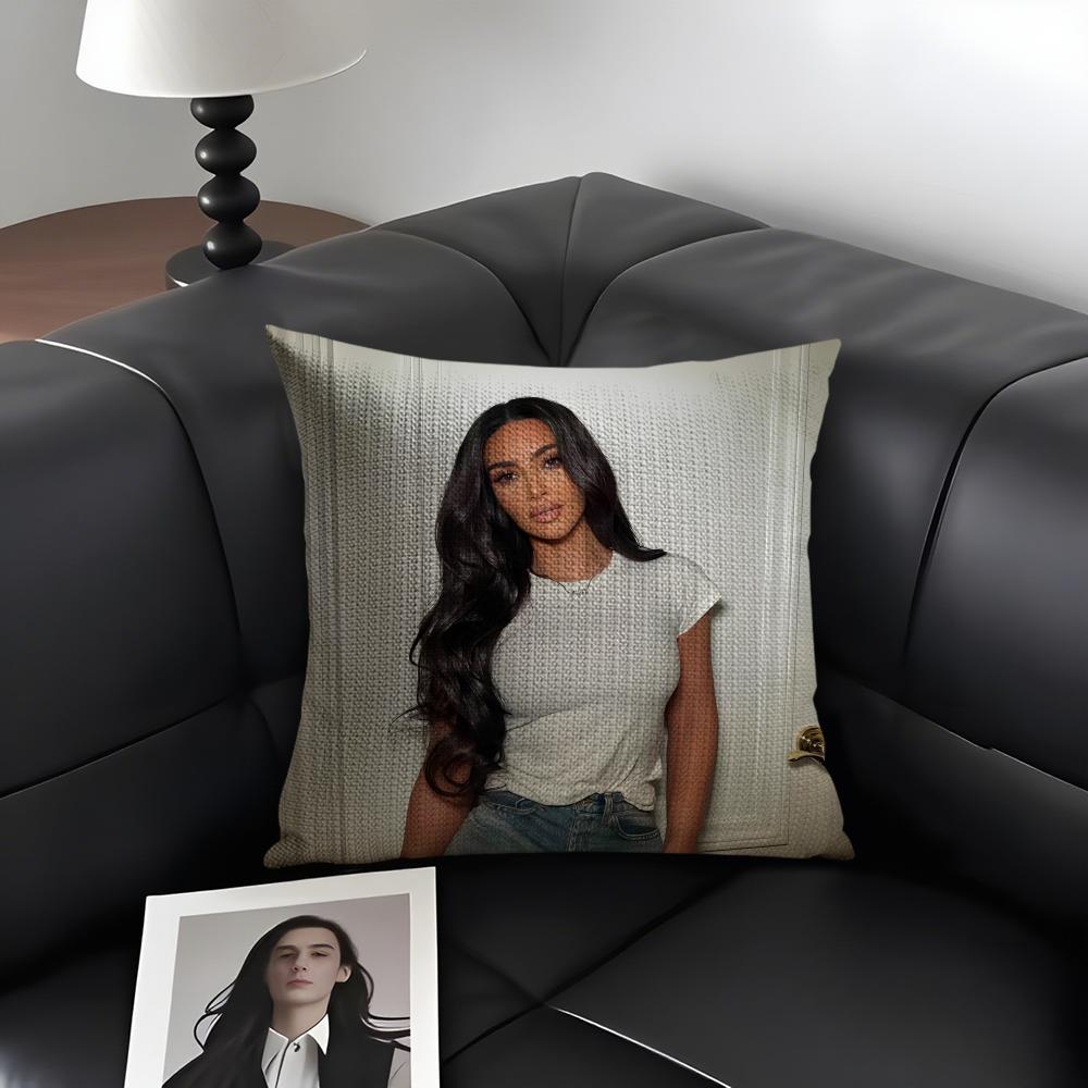 KKim KardashianN Star Cushion Cover Natural Linen Organic Fabric DoubleSided Printing Sofa Home Decor Gift Pillow Case