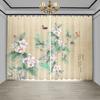 Новые китайские занавески цветы птицы гостиная цветок бабочка пейзаж тушь картина оконный экран занавеска китайские занавески 2 шт.