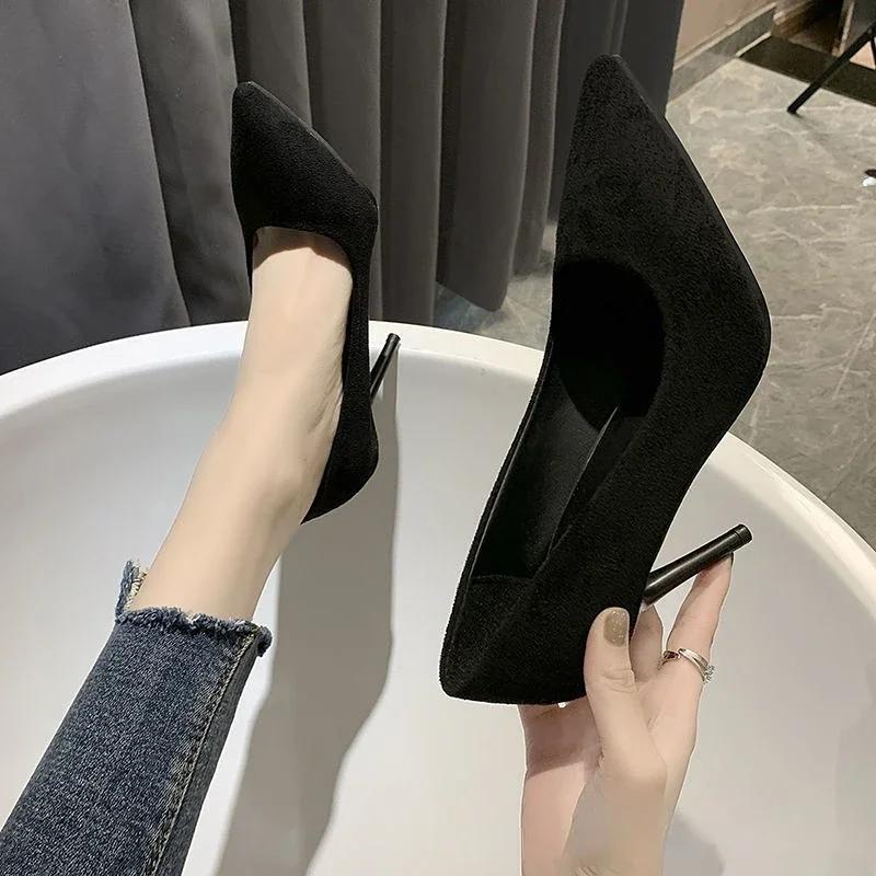 Woman Pumps High Heels Stiletto Pump Single Shoes Female Office Shoes Ladies Black Pointed Toe Sexy Party Wedding Shoes