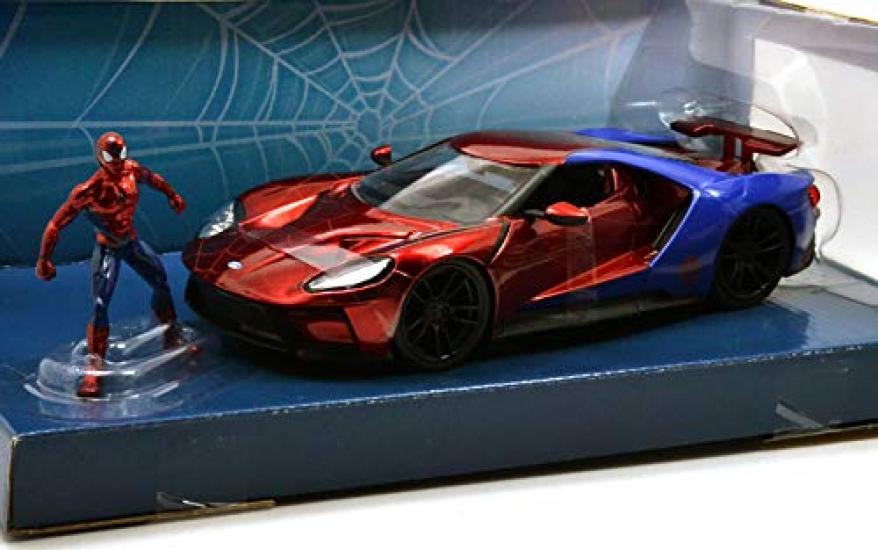 JADA TOYS MARVEL AVENGERS 2017 FORD Avengers 2017 Ford GT JADA TOYS Scale 124SCALE - SPIDER-MAN & GT" "Marvel Spider-Man & 124