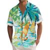 Гавайская рубашка для мужчин, мужские винтажные рубашки для боулинга на пуговицах, летняя пляжная рубашка с коротким рукавом