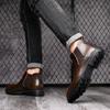 Осенне-зимние ретро-ботинки для мужчин, модные качественные кожаные рабочие ботинки, мужские коричневые ботильоны без застежек, повседневные мужские ботинки Botas Masculino