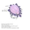 Luxurious Natural Colored Gemstone Pink Chalcedony Ring Prosperous Original Series High-end S925 Silver Inlaid Gemstone Ring
