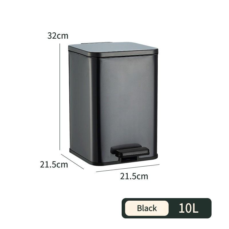 Бытовое квадратное мусорное ведро из нержавеющей стали, кухонное, для гостиной, большой вместимости, с педальным механизмом, гигиеничное