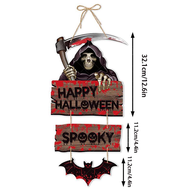 1 шт. подвесной знак на Хэллоуин, декор для вечеринки, подвесные подвески на дверь, приветственный знак, черная кошка, тыква, привидение, летучая мышь, дверная бирка