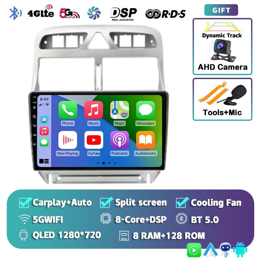 Android 14 Carplay Auto 4G+WIFI 2din Автомагнитола Для Peugeot 307 2002-2013 Мультимедийный Видеоплеер GPS Навигация Головное Устройство Стерео