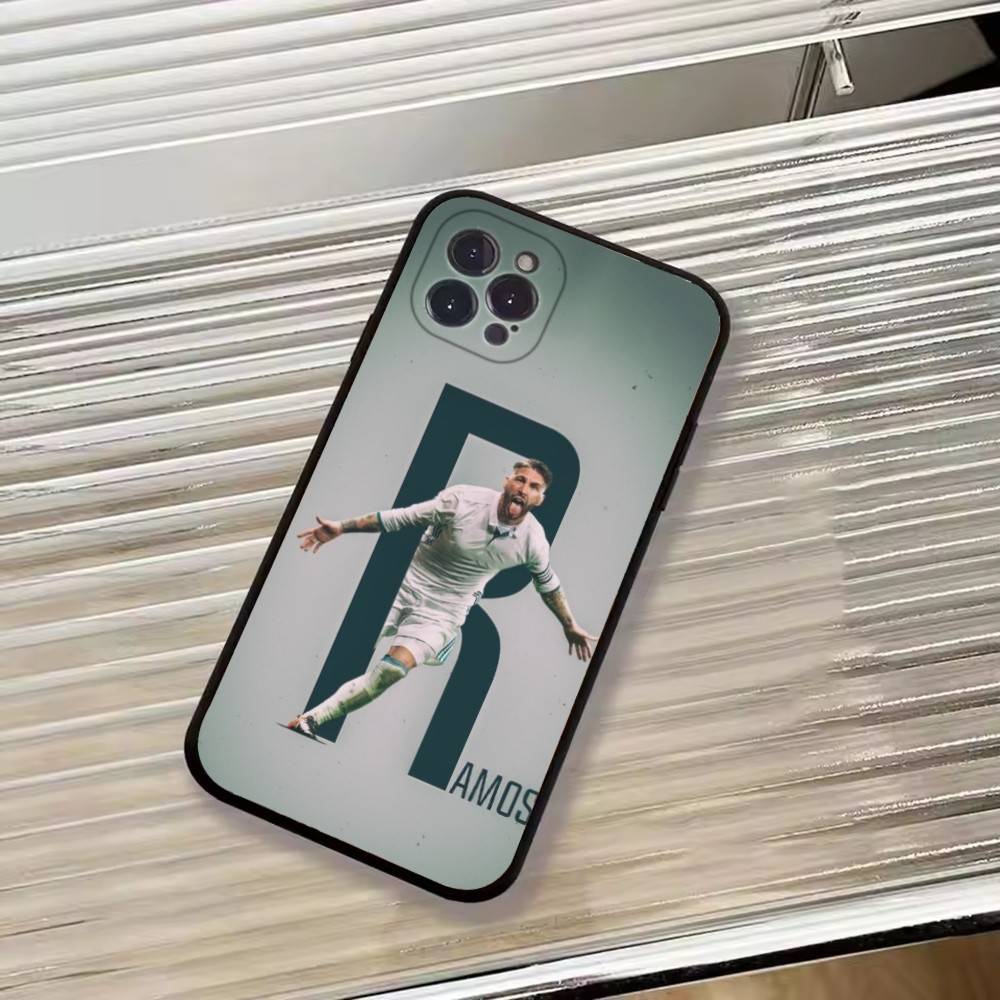 Футбольная поддержка S-Серхио Рамос Чехол для телефона для iPhone 17,16,15,14,13,12,11 Plus,Pro Max,XS,Мягкий силиконовый черный чехол