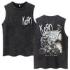 Washed Korn Follow The Leader Винтажные майки Металл Готика Рок-группа Безрукавки Мужские Женские Хлопковые Оверсайз футболки