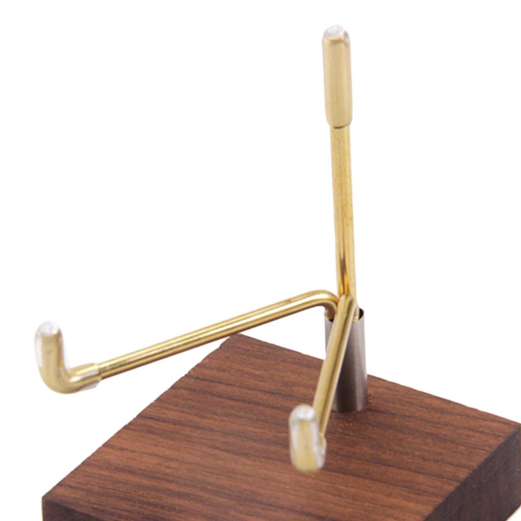 Brass Arm Wood Display Stand Holder for Specimens Agate Home Decoration