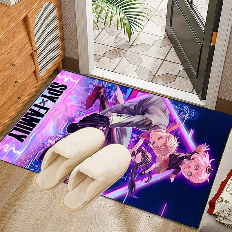 Spy Family Adventure Rug Office Carpet Non-Slip Mat, Chair Rug Floor Covering for Gaming, Bedroom, Living Room , Home Decor Christmas Gift