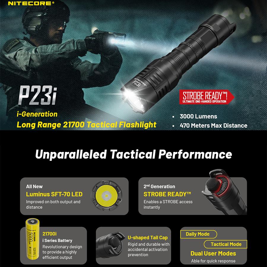 NITECORE P23i 3000 люмен светодиодный USB-C аккумуляторный фонарик 5000 мАч аккумулятор