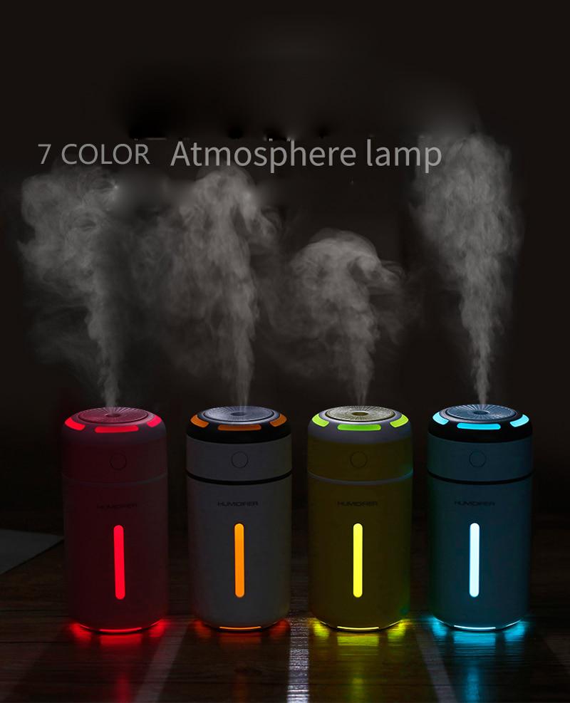 Cup Mini Air Humidifier USB LED Light Aroma Essential Oil Diffuser Air Purifier Freshener Home Car Mist Maker Fogger