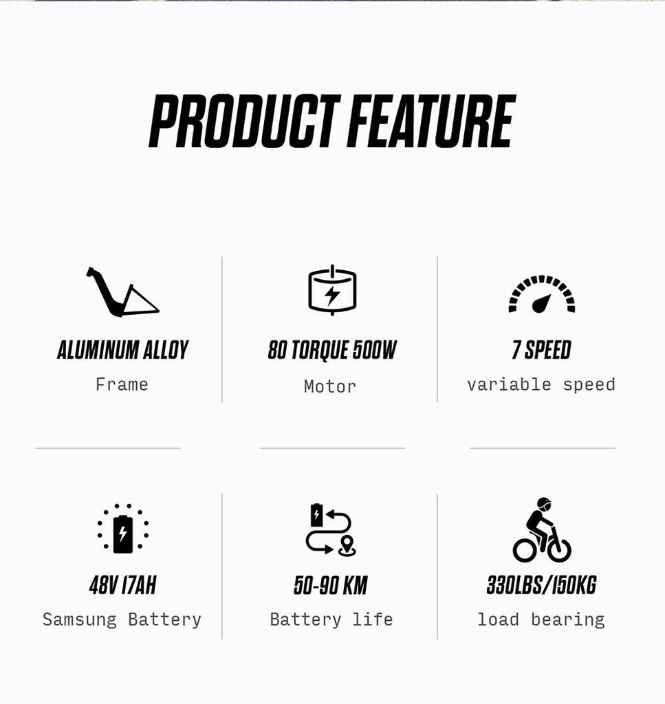 Электровелосипед Shengmilo MX06 500W - Запас хода 90 км, Аккумулятор Samsung 48V, Скорость 42 км/ч, Внедорожный для мужчин и женщин