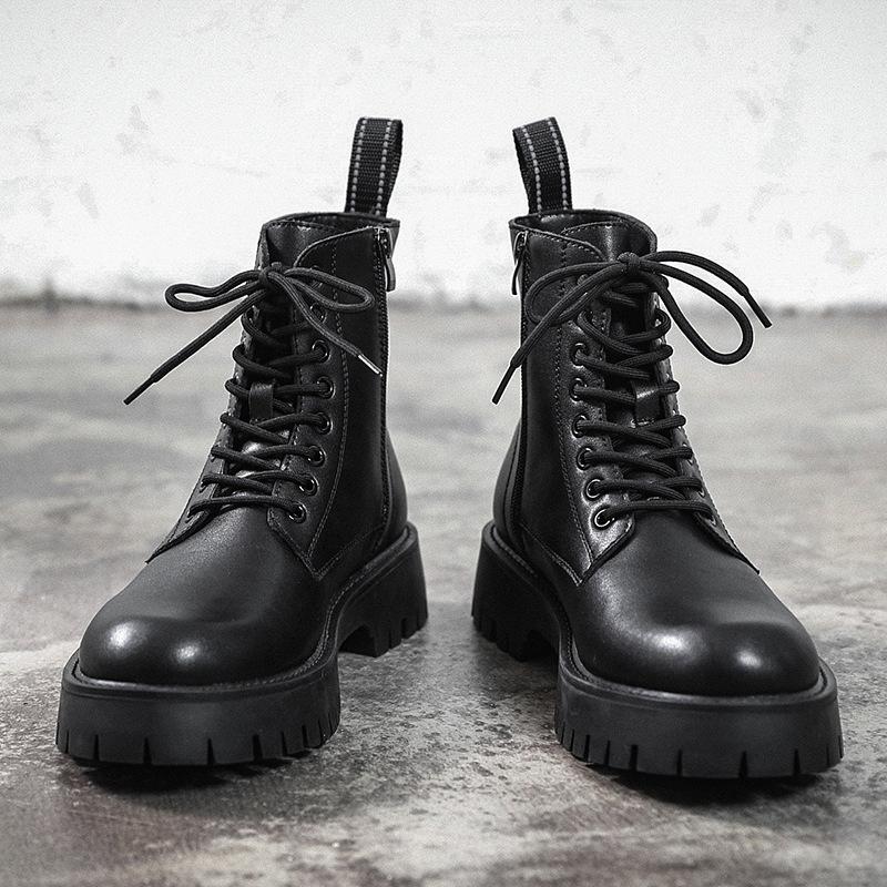 2024 весна-лето повседневные модные ботинки мужские высокие с боковой молнией мужские ботинки Martin из натуральной кожи бархатные мужские ботинки