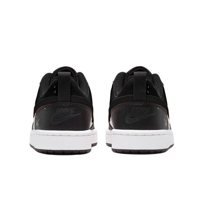 Nike Court Borough Heartbeat Graffiti Low top Skateboard Shoes Women's Black White BQ5448-115(Team1267-)