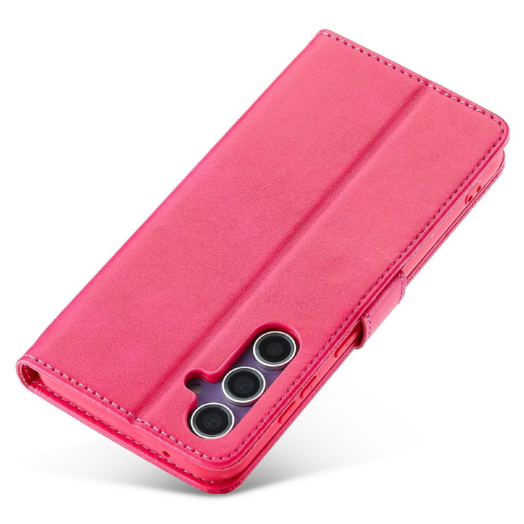 LC.IMEEKE For Samsung Galaxy S25 Case Calf Texture PU Leather Stand Wallet Phone Cover