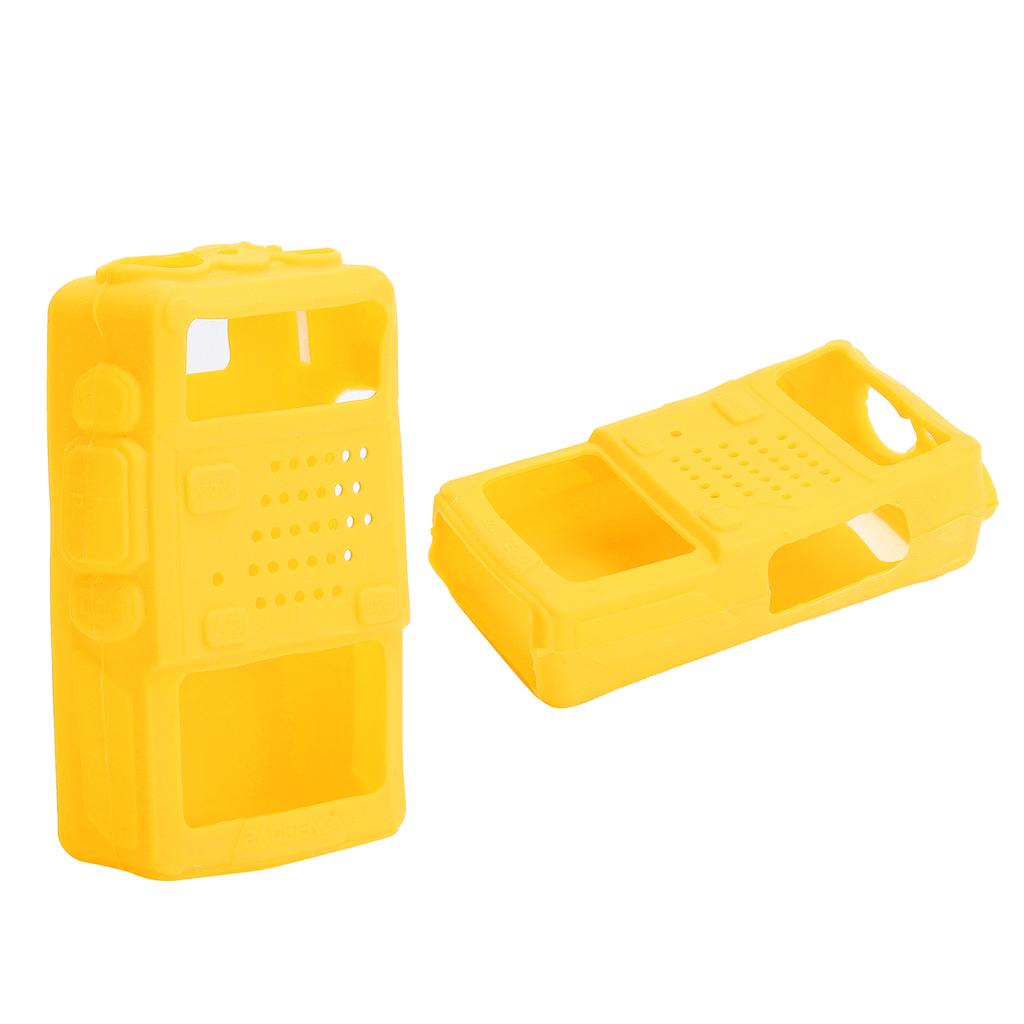 2PCS Mini Walky Talky Silicone Protective Soft Cover TwoWay Radio Protector for Baofeng UV5R(Yellow