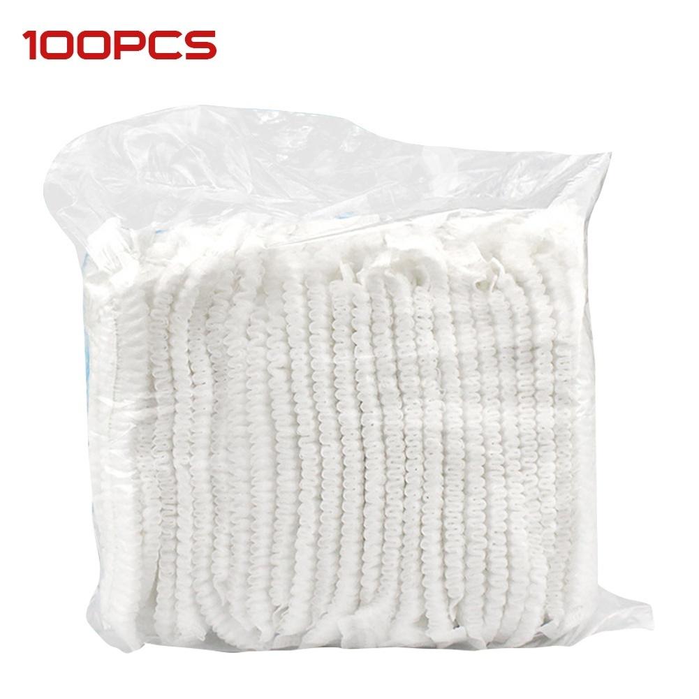 L100pcs/set Disposable Bouffant Caps Dust-proof Non-Woven Hair Spun Hair Head Cover Health Care Acce