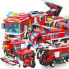 Городской Пожарный Скоростной Катер Спасательный Самолет Модель Строительные Блоки С Мини-Фигурками Детская Развивающая DIY Игрушка Подарки на Дни Рождения