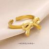 Simple Bow Open Ring - One Size, Female
