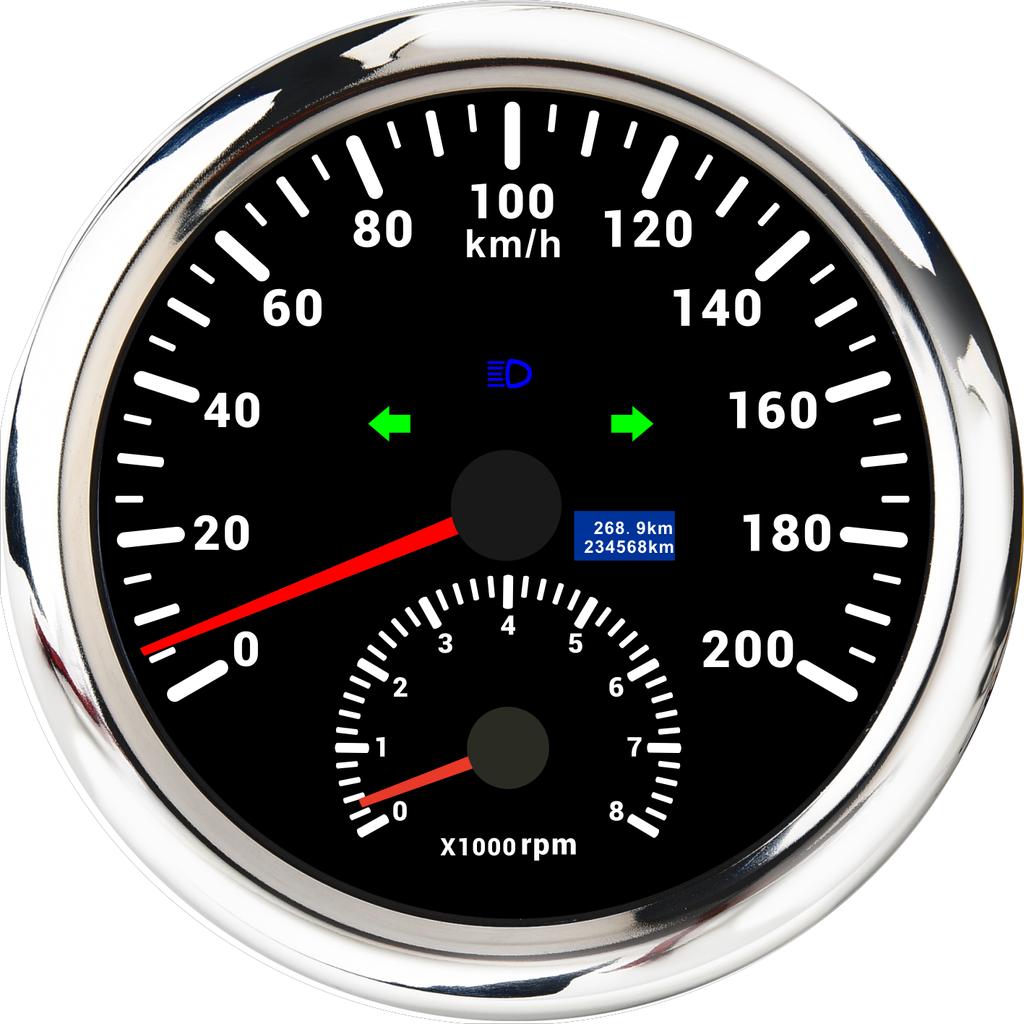 110 мм автоматический спидометр тахометр 2 в 1 цифровой датчик скорости с GPS антенной 0 ~ 8000 об / мин автомобильный одометр об / мин тахометр счетчик моточасов км / ч / миль / ч