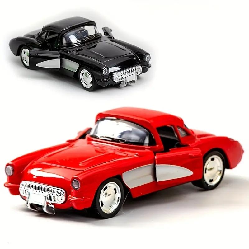 Классическая модель автомобиля Chevrolet из сплава 1/32, детская игрушечная машина с орнаментом, игрушечный автомобиль с откатным механизмом для мальчика