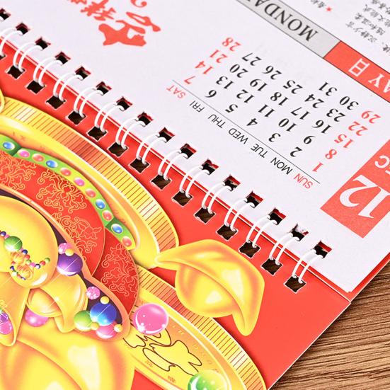 2026 Китайский настенный календарь год Лошади настенный календарь лунный ежемесячный планировщик для китайского Нового года декор для дома офиса ресторана