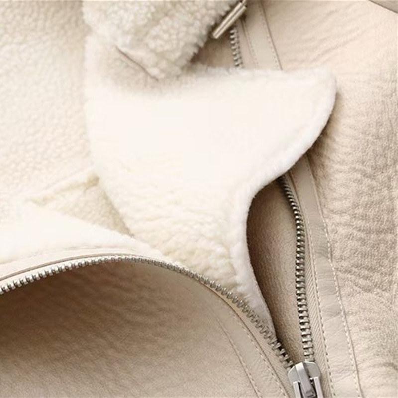 Женская шуба средней длины, свободная кожаная куртка с лацканами «Локомотив», однотонная, теплая, зимняя, XS-XL