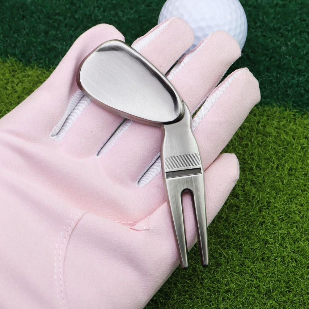 Magnetic Golf Ball Fork Spacecraft Golf Ball Marker Golf Divot Tool Divot Fork  Mark Location