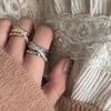 Многослойное открытое кольцо с цирконами кольцо на указательный палец преувеличенная индивидуальность парное кольцо