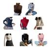 Women Sweater Turtleneck Long Sleeve Slim Fit Knitting Tops Solid Color Soft Elastic Fabric Bottom Tops Daily Wear