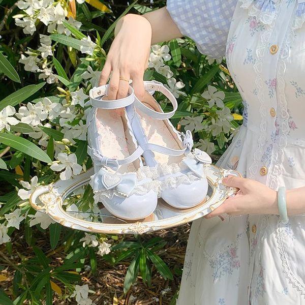 Girls Cute Sweet Bow Single Shoes 2025 Spring New Net Wear Resistant Lightweight with Skirt All Match Mary Jane Lolita Pumps
